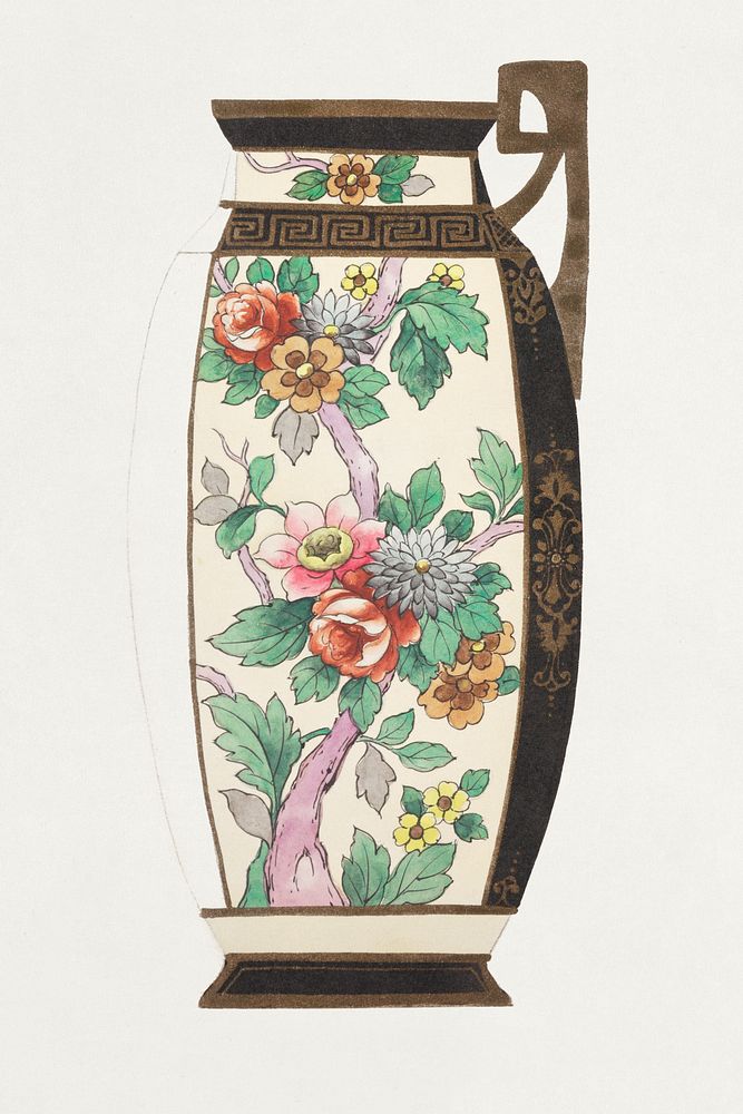 Design for a Jug (1880-1910) painting in high resolution by Noritake Factory. Original from The Smithsonian Institution.…