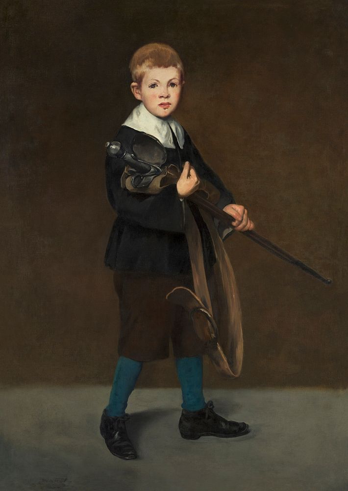 Boy with a Sword (1861) painting in high resolution by &Eacute;douard Manet. Original from The MET. Digitally enhanced by…