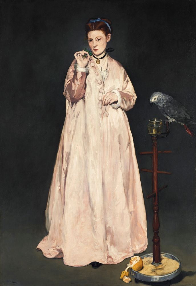 Young Lady in 1866 (1866) painting in high resolution by &Eacute;douard Manet. Original from The MET. Digitally enhanced by…
