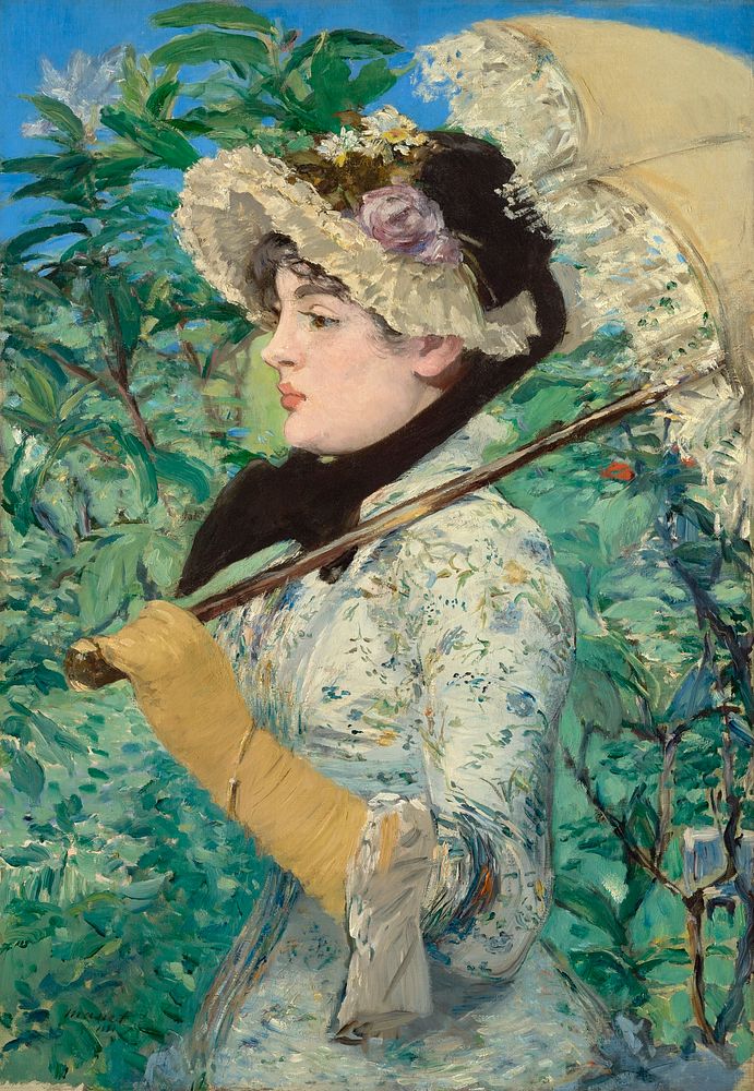 Jeanne Spring (1881) painting in high resolution by Edouard Manet. Original from The Getty. Digitally enhanced by rawpixel.