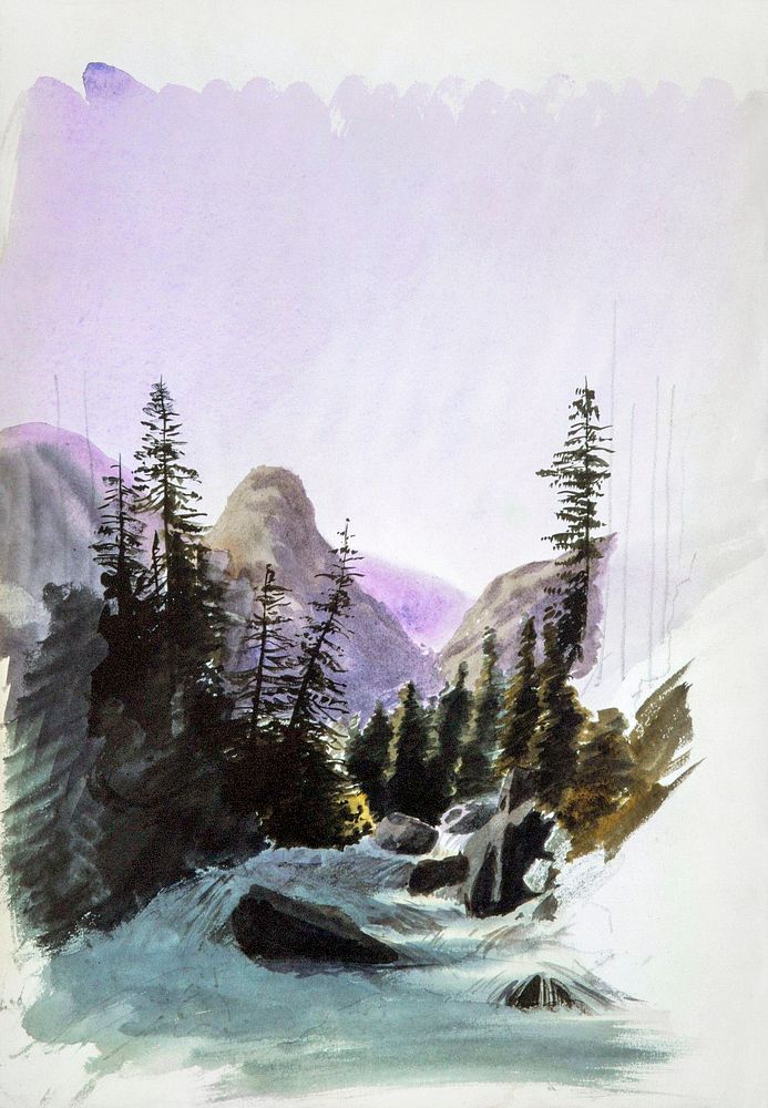 Alpine View, M&uuml;rren from Splendid Mountain Watercolours Sketchbook (1870) by John Singer Sargent. Original from The MET…