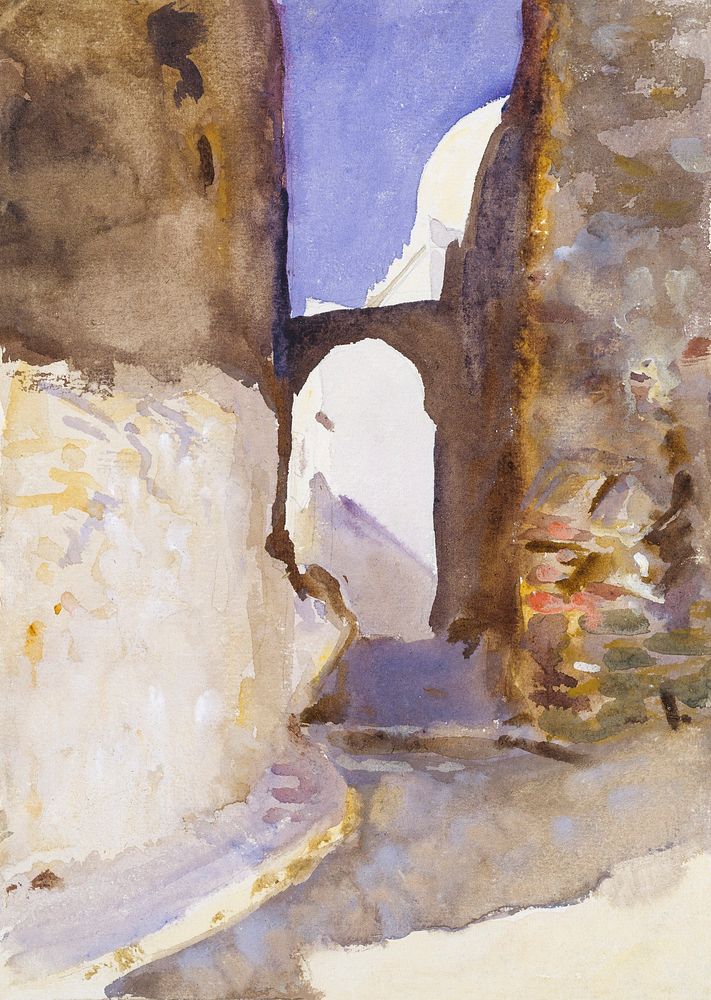 Street, Tangier (1895) by John Singer Sargent. Original from The MET Museum. Digitally enhanced by rawpixel.