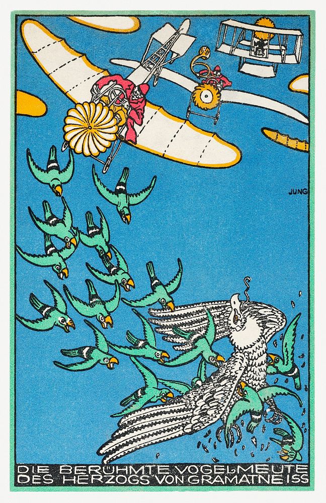 The Duke of Gramatneiss's Famous Pack of Birds (Die Ber&uuml;hmte Vogelmeute des Herzogs von Gramatneiss) (1911) print in…