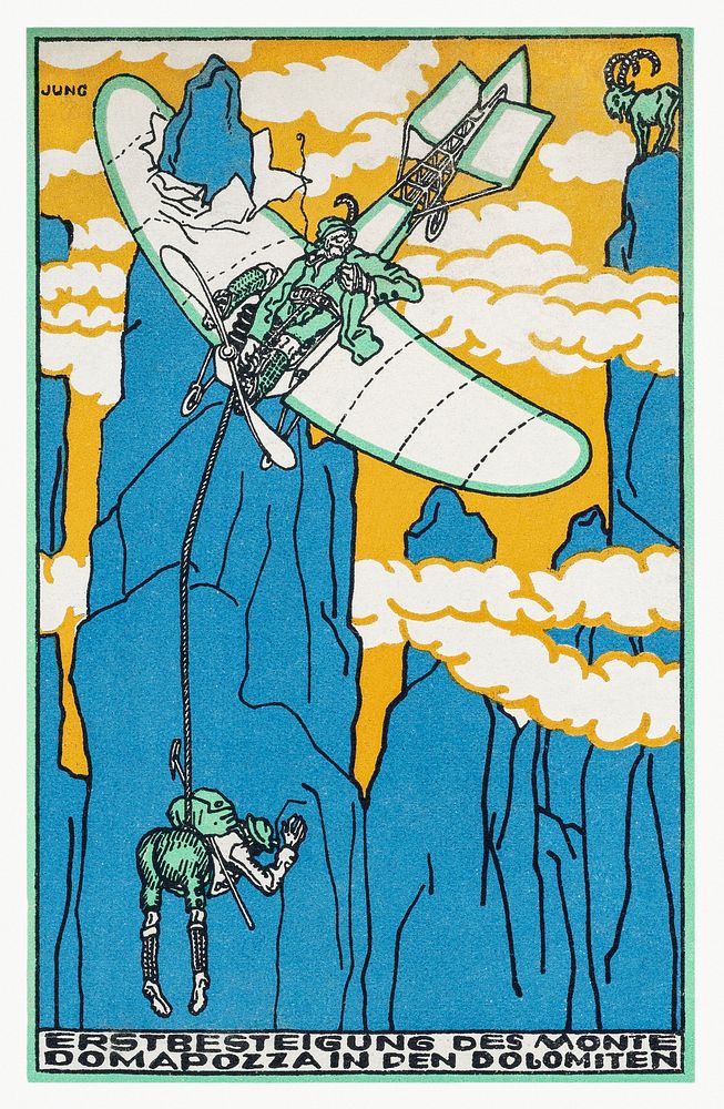 First Ascent of Monte Domapozza in the Dolomites (Erstbesteigung des Monte Domapozza in den Dolomiten) (1911) print in high…