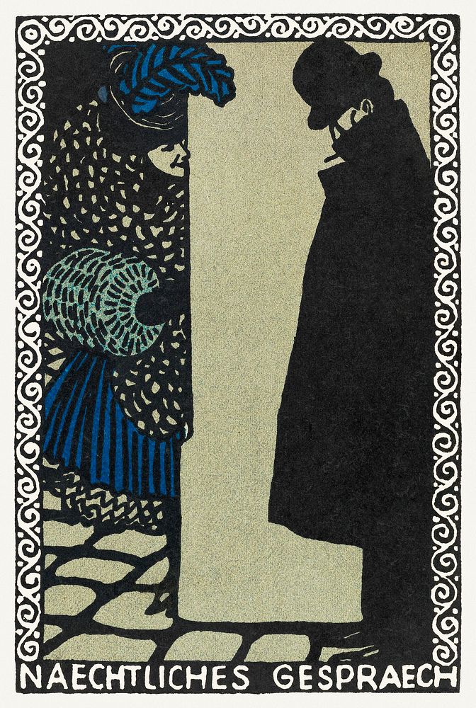 Nightly Conversations (Naechtliches Gespraech) (1907) print in high resolution by Moriz Jung. Original from the MET Museum.…