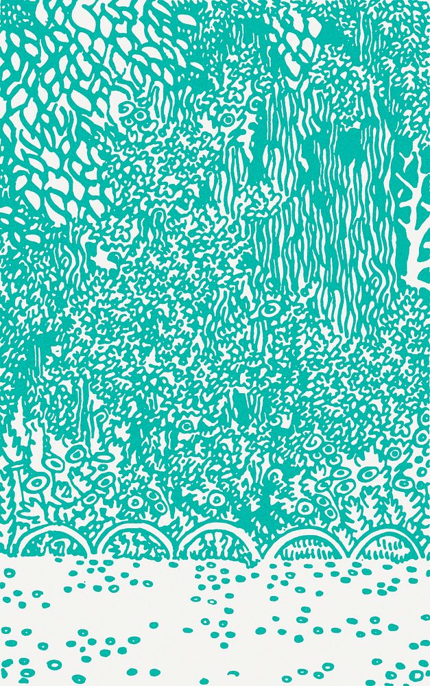 Green background with botanical pattern, remixed from artworks by Moriz Jung