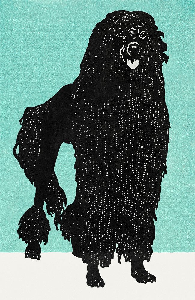 Poodle (1912) print in high resolution by Moriz Jung. Original from the MET Museum. Digitally enhanced by rawpixel.