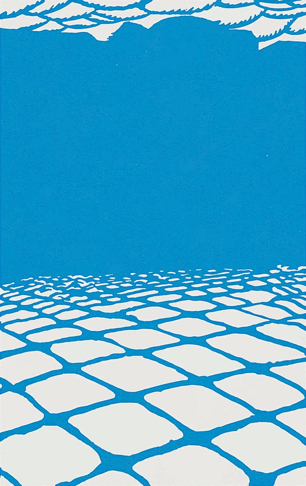Blue tile pattern background vector, remixed from artworks by Moriz Jung