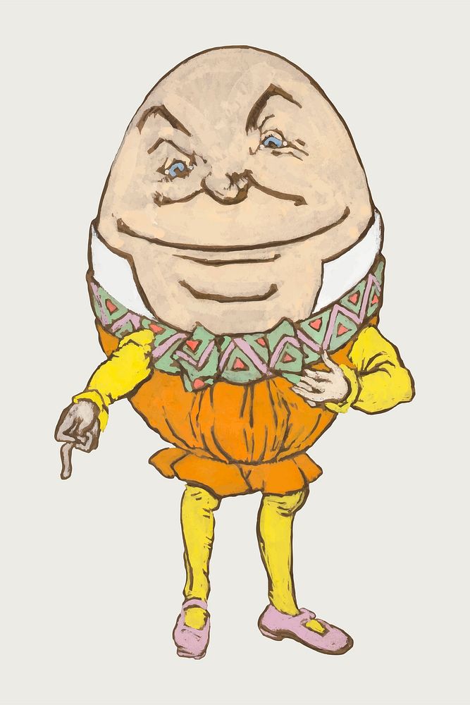 Humpty Dumpty vector illustration from Alice&rsquo;s Adventures in Wonderland by Lewis Carroll, remixed from artworks by…