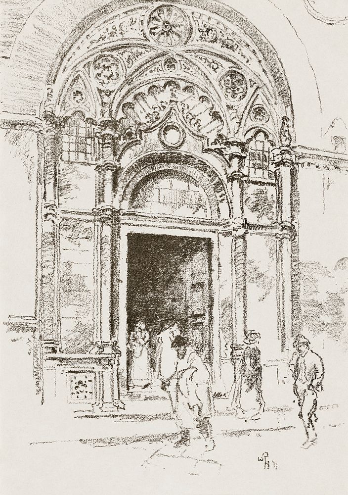 Door at San Michele by William Penhallow Henderson (1877&ndash;1943). Original from The Smithsonian. Digitally enhanced by…