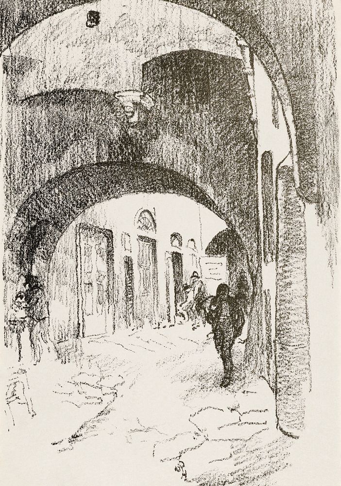 Arches, Via Strozzi by William Penhallow Henderson (1877&ndash;1943). Original from The Smithsonian. Digitally enhanced by…