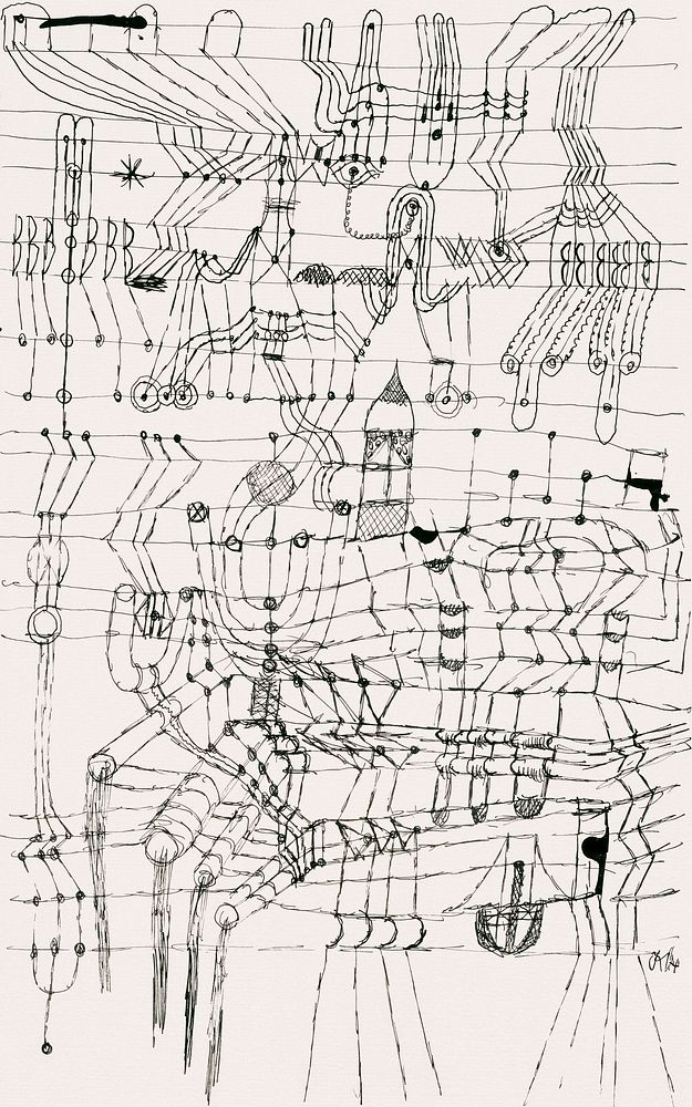 Drawing Knotted in the Manner of a Net (1920) by Paul Klee. Original from The MET Museum. Digitally enhanced by rawpixel.