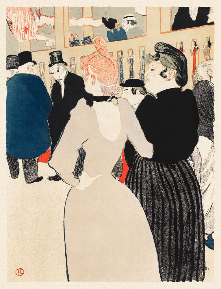 At the Moulin Rouge: La Goulue and Her Sister (1892) print in high resolution by Henri de Toulouse&ndash;Lautrec. Original…