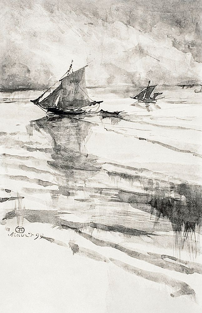 Sailboats (1899) painting in high resolution by Henri de Toulouse&ndash;Lautrec. Original from The Art Institute of Chicago.…