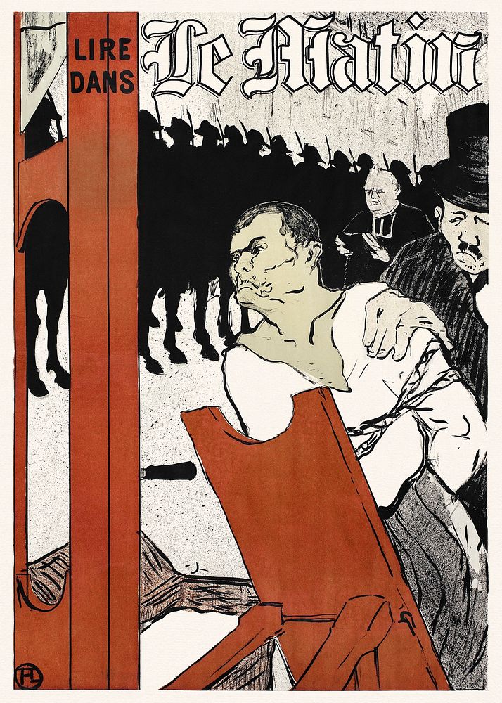 Au Pied de l&rsquo;Echafaud (1893) print in high resolution by Henri de Toulouse&ndash;Lautrec. Original from The Art…