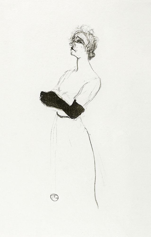 Yvette Guilbert (1894) print by Henri de Toulouse&ndash;Lautrec. Original from The Art Institute of Chicago. Digitally…