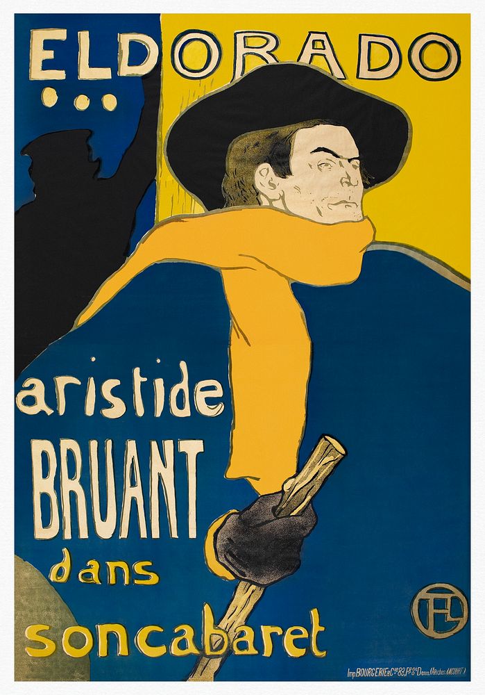 Les Ambassadeurs: Aristide Bruant (1892) print by Henri de Toulouse&ndash;Lautrec. Original from Minneapolis Institute of…