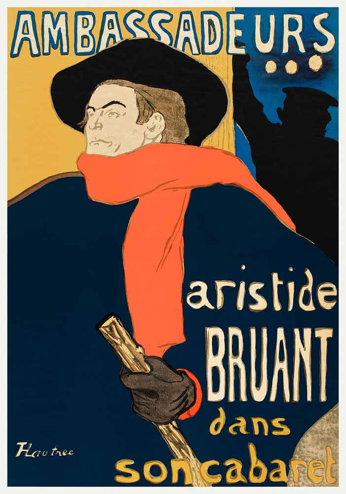 Ambassadeurs: Aristide Bruant dans son cabaret (1892) print in high resolution by Henri de Toulouse&ndash;Lautrec. Original…
