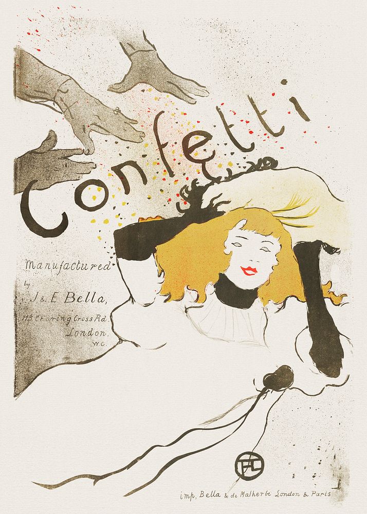Confetti (1894) print in high resolution by Henri de Toulouse&ndash;Lautrec. Original from The MET Museum. Digitally…