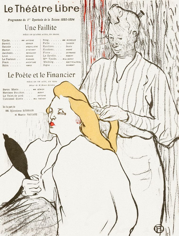 Le coiffeur (1893) print in high resolution by Henri de Toulouse&ndash;Lautrec. Original from Museum of New Zealand Te Papa…