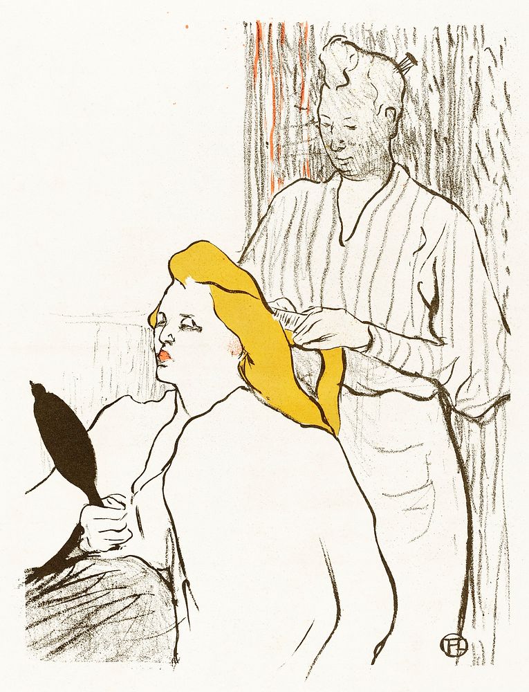 The Hairdresser (1893) print in high resolution by Henri de Toulouse&ndash;Lautrec. Original from National Gallery of Art.…
