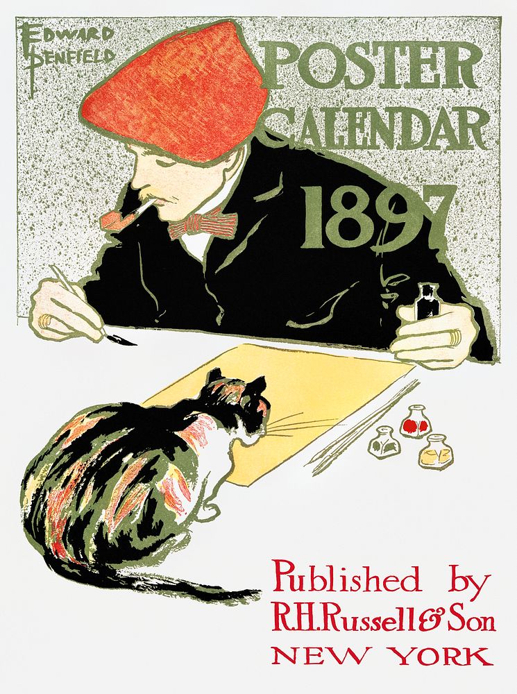 Poster Calendar (1897) print in high resolution by Edward Penfield. Original from The New York Public Library. Digitally…