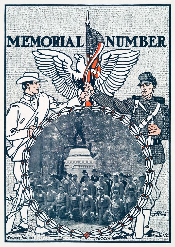 Memorial Number (ca. 1890&ndash;1907) print in high resolution by Edward Penfield. Original from The New York Public…