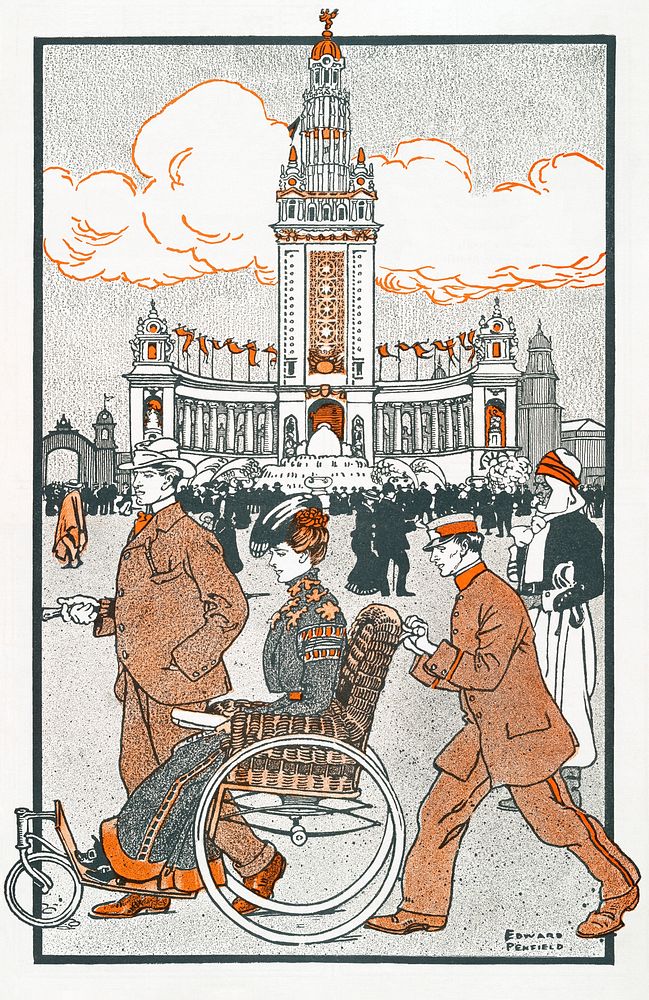 Pan-American Exposition (1901) print in high resolution by Edward Penfield. Original from The New York Public Library.…