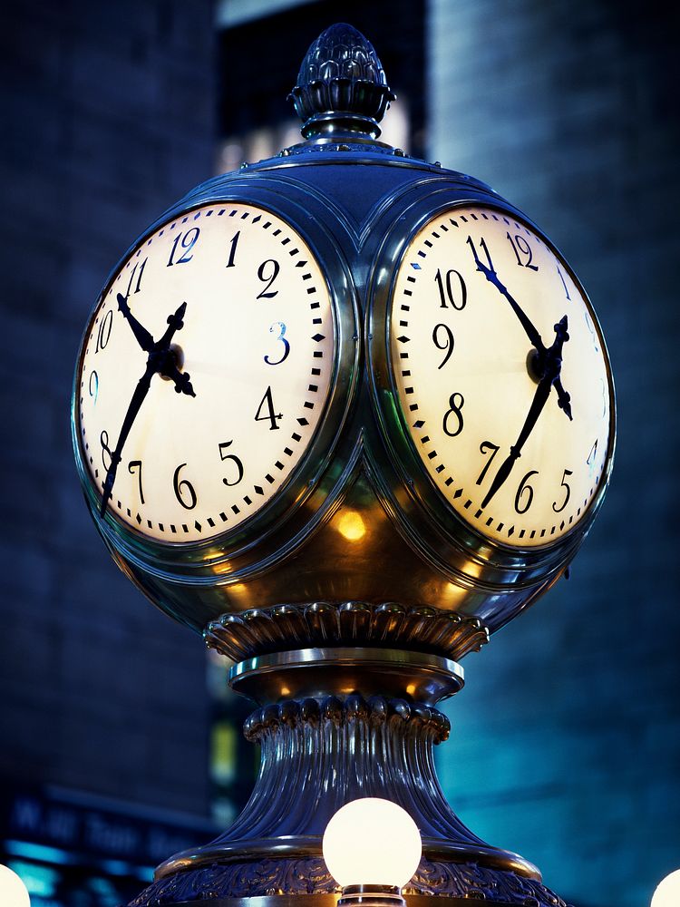 Clock in New York's Grand Central Station commuter terminal. Original image from Carol M. Highsmith&rsquo;s America, Library…