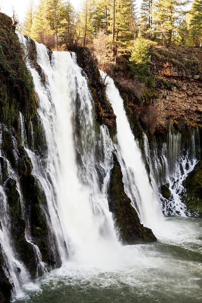 The waterfall at MacArthur-Burney Falls Memorial State Park. Original image from Carol M. Highsmith&rsquo;s America, Library…