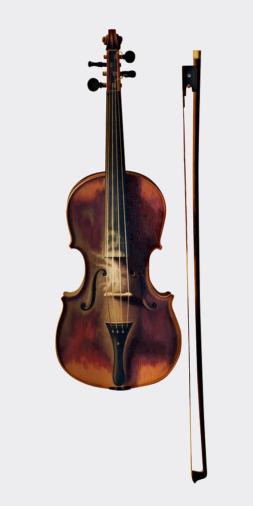 Still Life with Violin by William Harnett (1848-1892). Original from Library of Congress. Digitally enhanced by rawpixel.