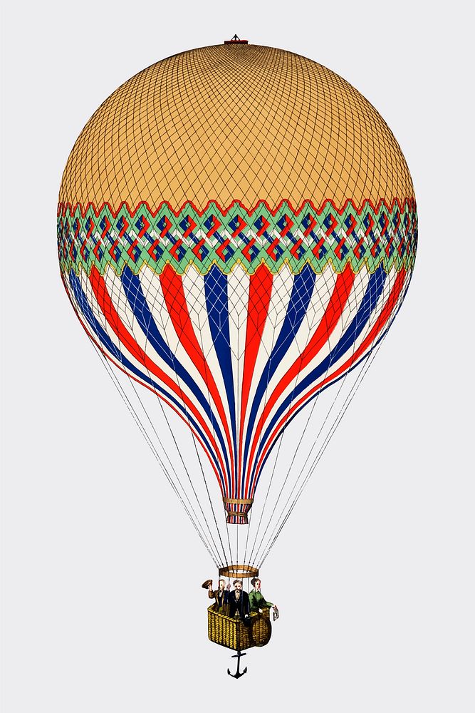 The Tricolor with a French flag themed balloon ascension in Paris, June 6th 1874. Original from Library of Congress.…