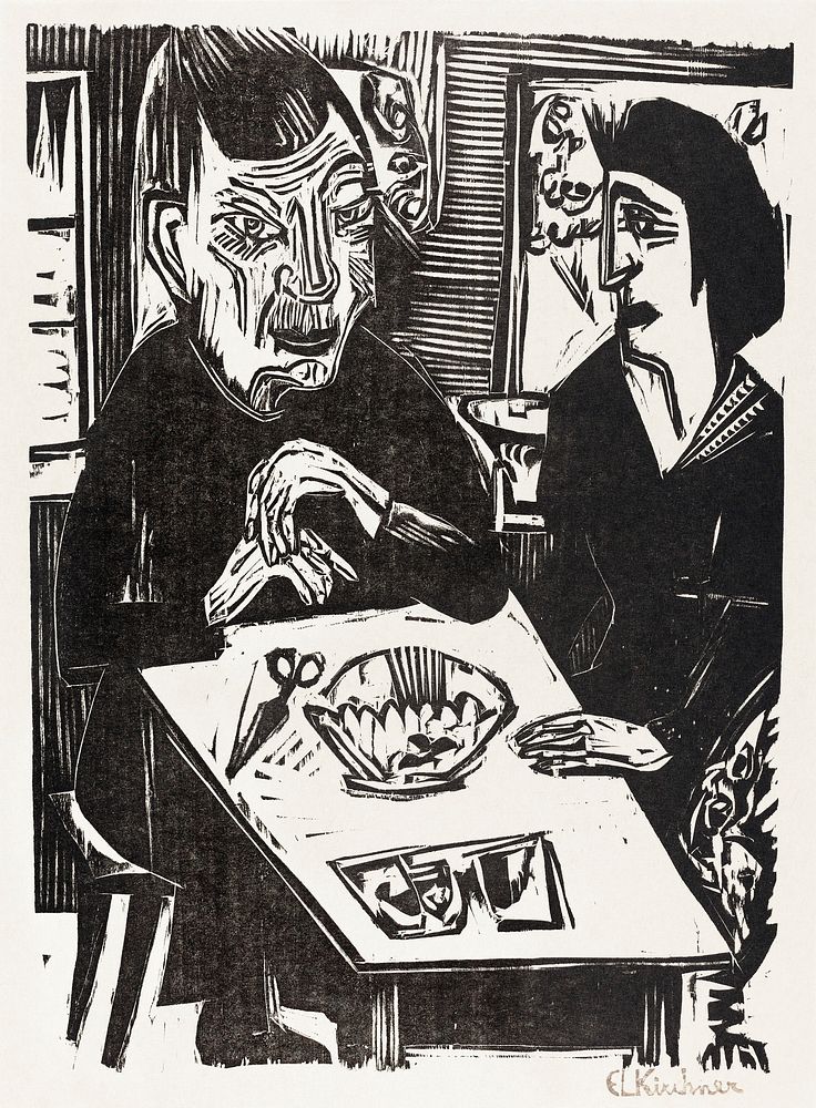 Old and Young Woman (1921) print in high resolution by Ernst Ludwig Kirchner. Original from The National Gallery of Art.…