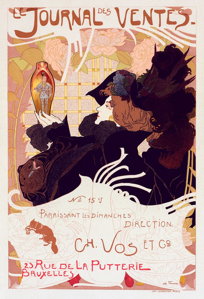 Journal des Ventes (1899) poster in high resolution by Georges de Feure. Original from The New York Public Library.…