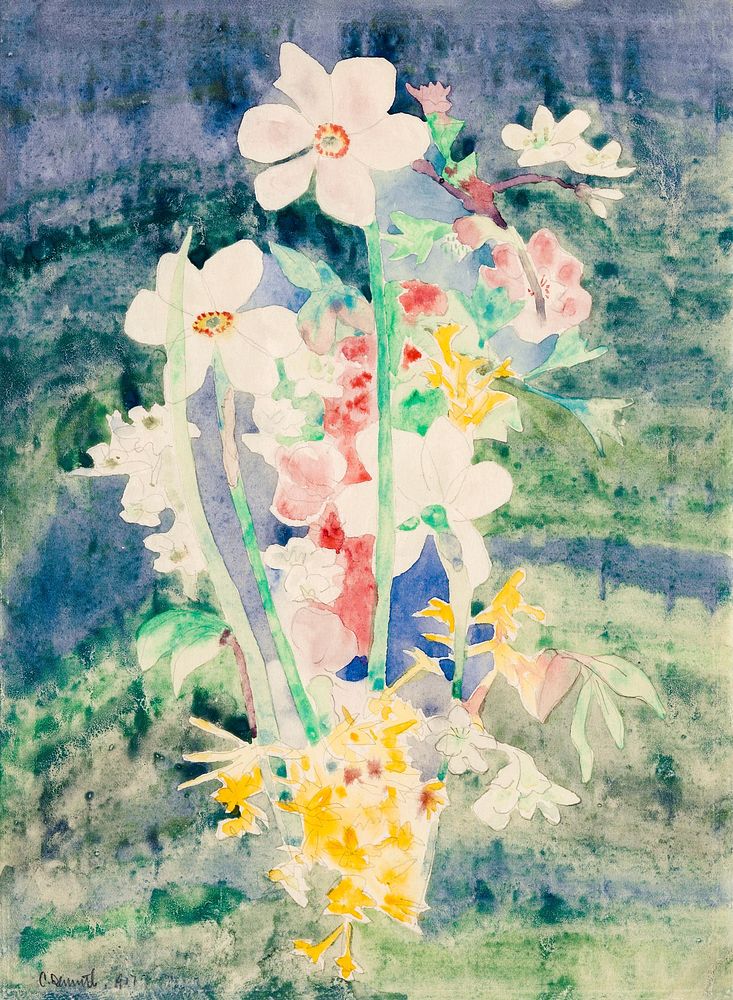 Narcissi (1917) painting in high resolution by Charles Demuth. Original from The MET Museum. Digitally enhanced by rawpixel.
