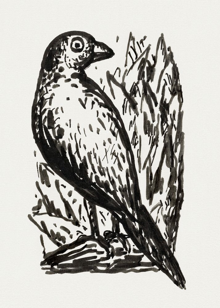 Bird (ca. 1891&ndash;1941) drawing in high resolution by Leo Gestel. Original from The Rijksmuseum. Digitally enhanced by…