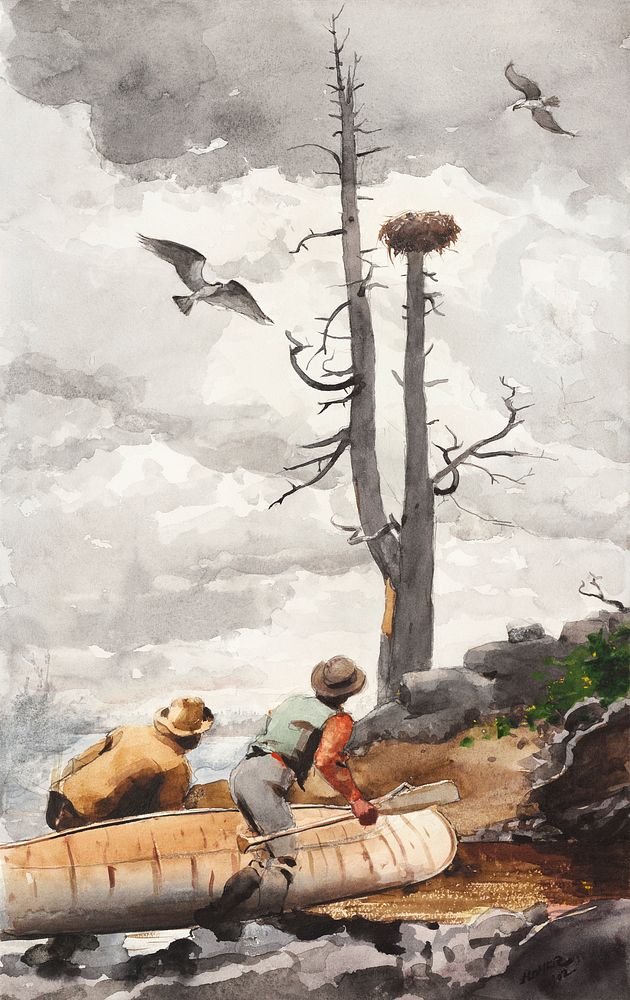 The Eagle's Nest (1902) by Winslow Homer. Original from The Clark Art Institute. Digitally enhanced by rawpixel.