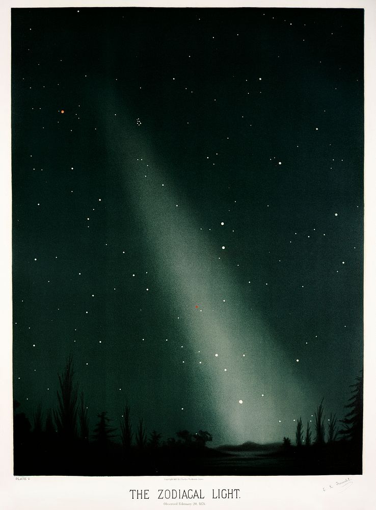 The zodical light from the Trouvelot
astronomical drawings (1881-1882) by E. L. Trouvelot (1827-1895). Original from The New…
