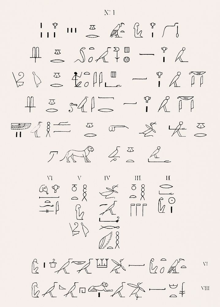 Vintage illustration of Neith, Hieroglyphics text