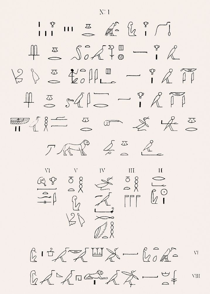 Neith, Hieroglyphics text illustration from Pantheon Egyptien (1823-1825) by Leon Jean Joseph Dubois (1780-1846). Digitally…
