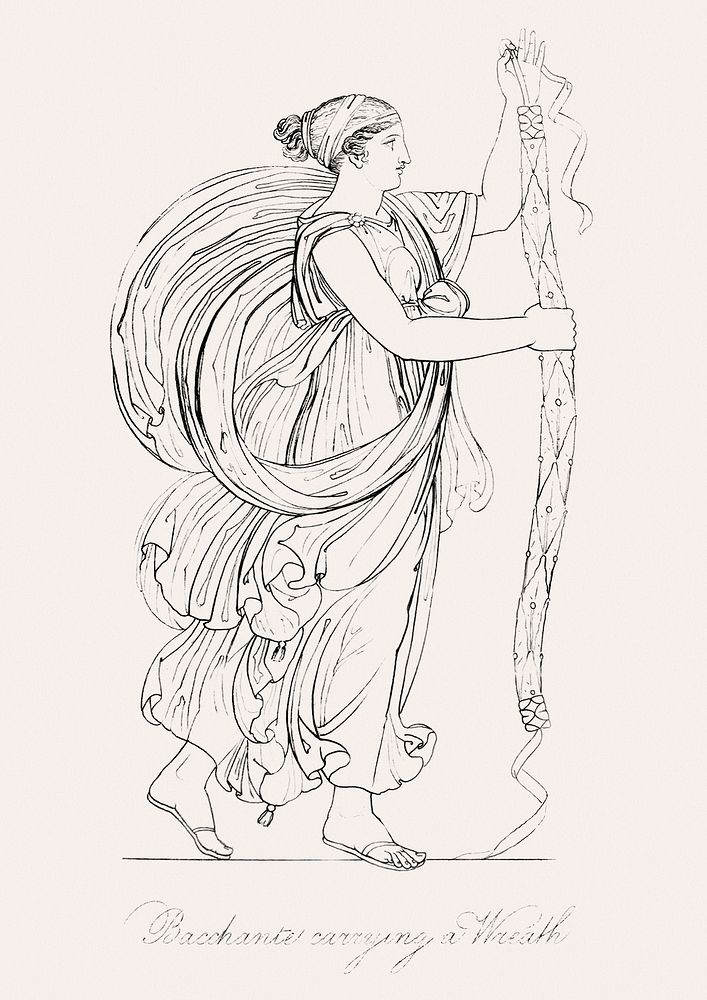 Bacchante carrying wreath An illustration | Free Photo Illustration ...