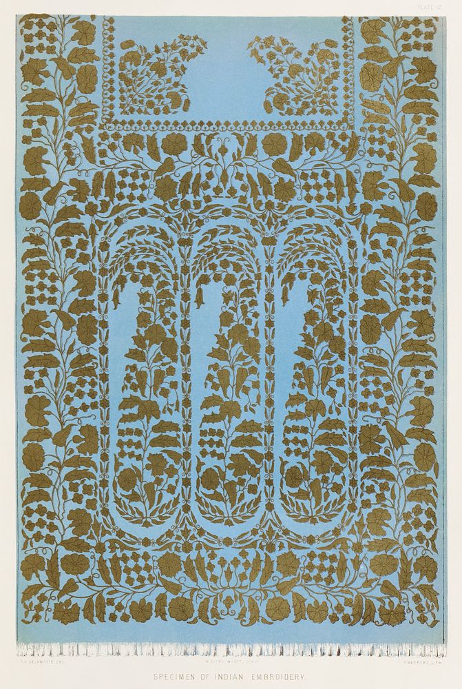 Specimen of Indian embroidery from the Industrial arts of the Nineteenth Century (1851-1853) by Sir Matthew Digby wyatt…