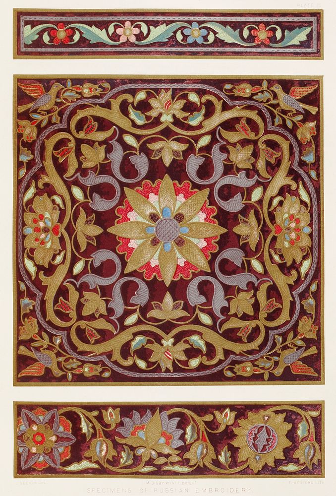 Specimens of Russian embroidery from the Industrial arts of the Nineteenth Century (1851-1853) by Sir Matthew Digby wyatt…