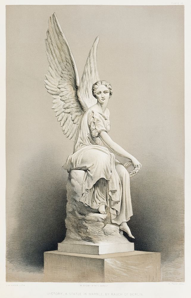"Victory" a statue in marble from the Industrial arts of the Nineteenth Century (1851-1853) by Sir Matthew Digby wyatt (1820…