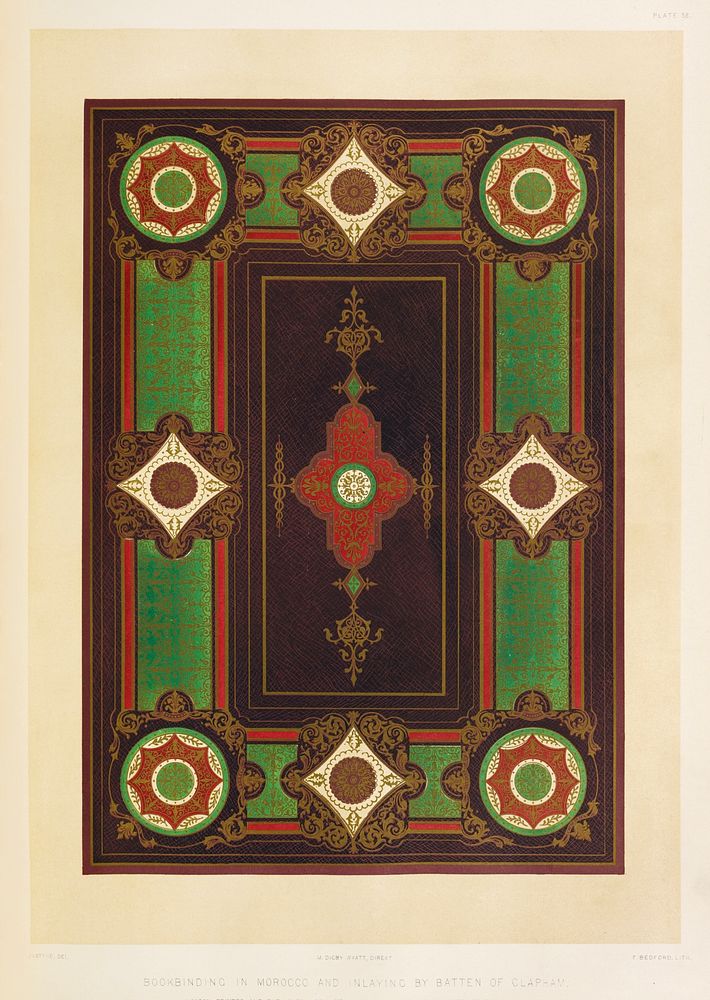 Bookbinding in Morocco from the Industrial arts of the Nineteenth Century (1851-1853) by Sir Matthew Digby wyatt (1820-1877).