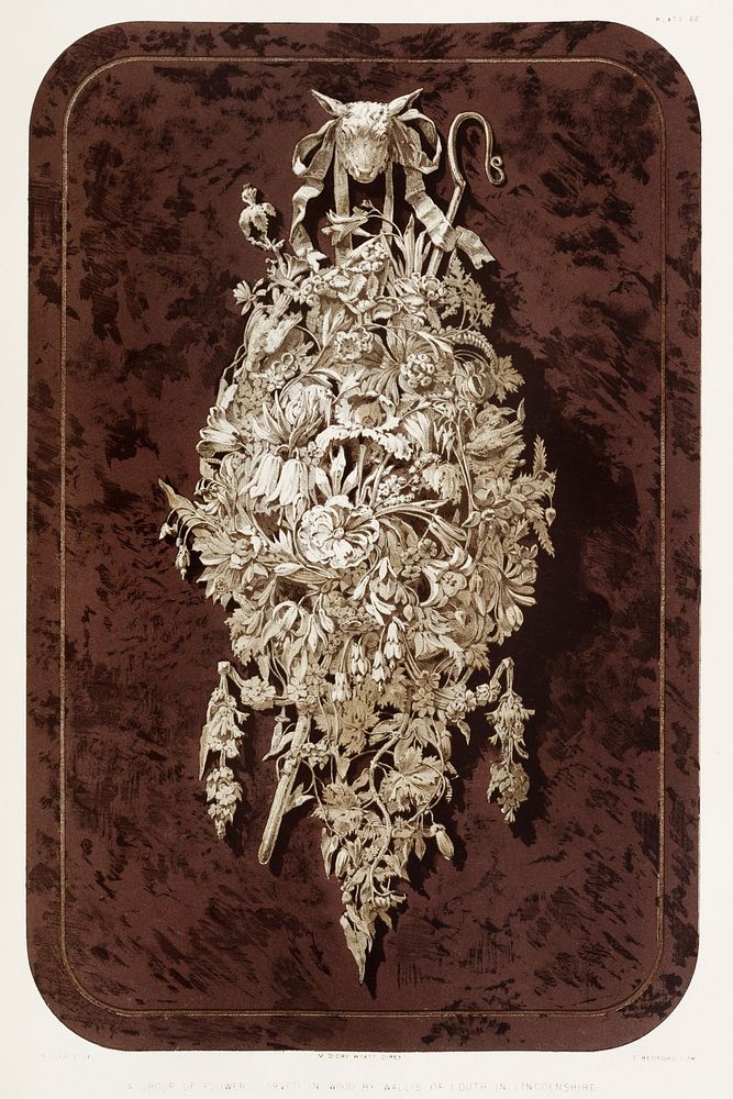 Group of flowers carved in wood from the Industrial arts of the Nineteenth Century (1851-1853) by Sir Matthew Digby wyatt…