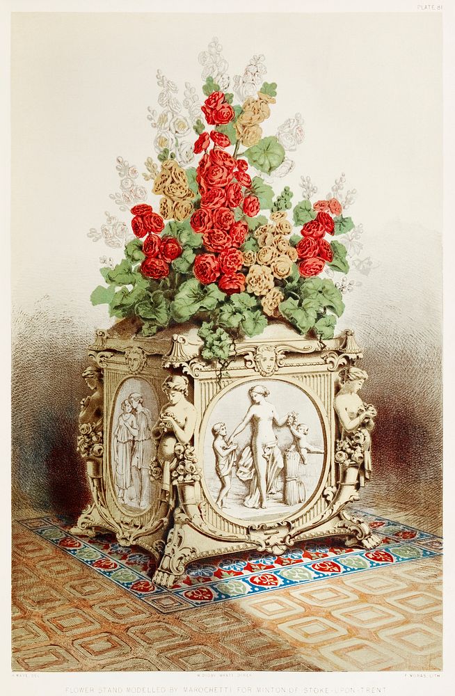 Model of flower stand from the Industrial arts of the Nineteenth Century (1851-1853) by Sir Matthew Digby wyatt (1820-1877).