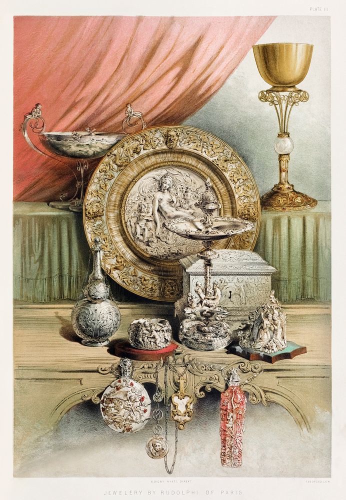 Jewelery from the Industrial arts of the Nineteenth Century (1851-1853) by Sir Matthew Digby wyatt (1820-1877).