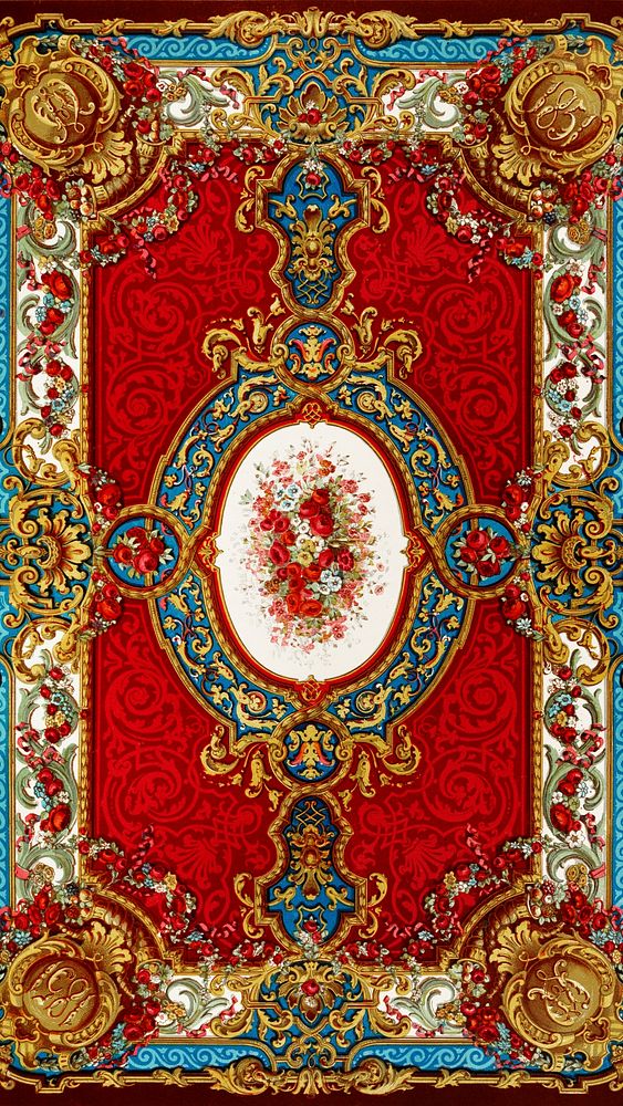 Oriental carpet iPhone wallpaper. Remixed from public domain artwork by Matthew Digby Wyatt.