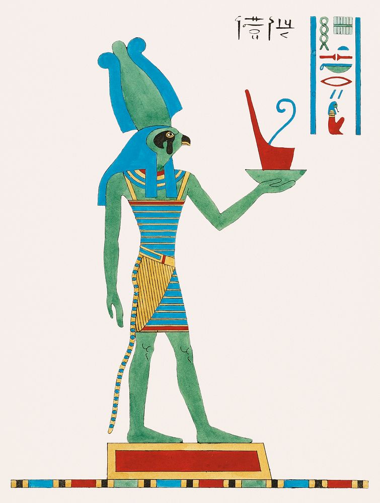 Ptah-Sokar illustration from Pantheon Egyptien (1823-1825) by Leon Jean Joseph Dubois (1780-1846). Original from The New…